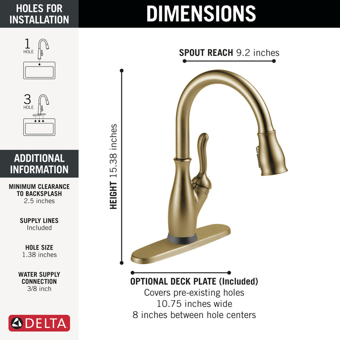 Delta Leland: VoiceIQ Kitchen Faucet with Touch2O with Touchless Technology