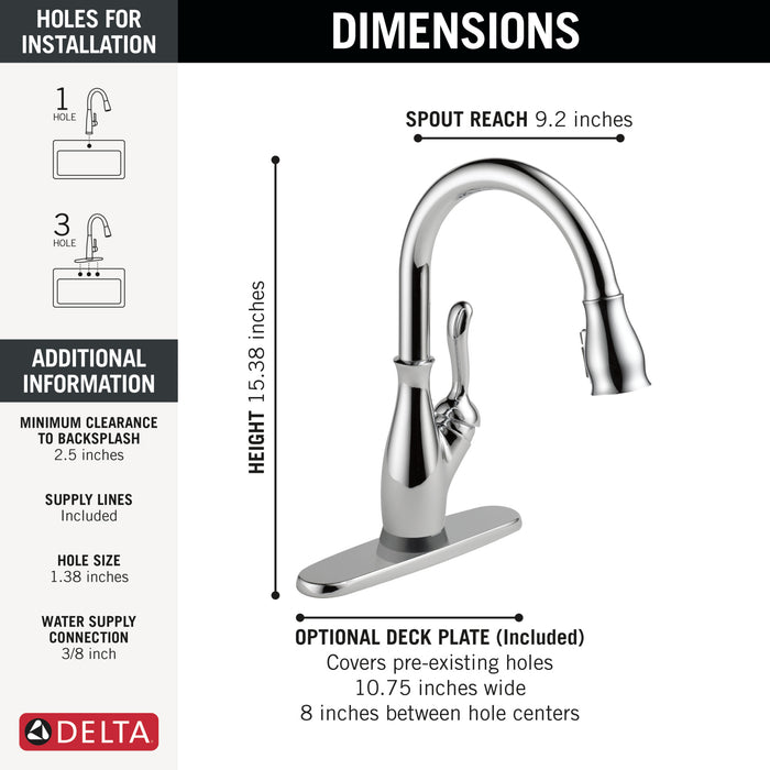 Delta Leland: VoiceIQ Kitchen Faucet with Touch2O with Touchless Technology