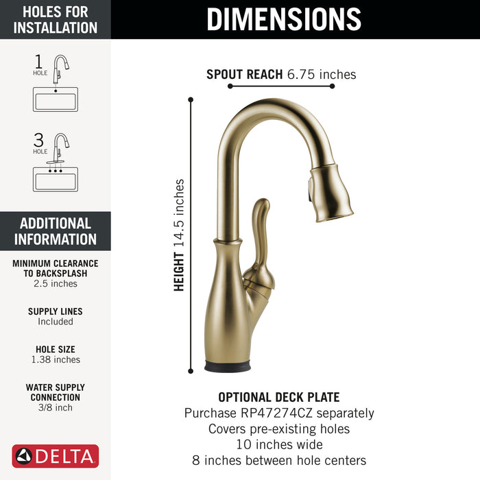 Delta Leland: Touch2O Kitchen Faucet with Touchless Technology