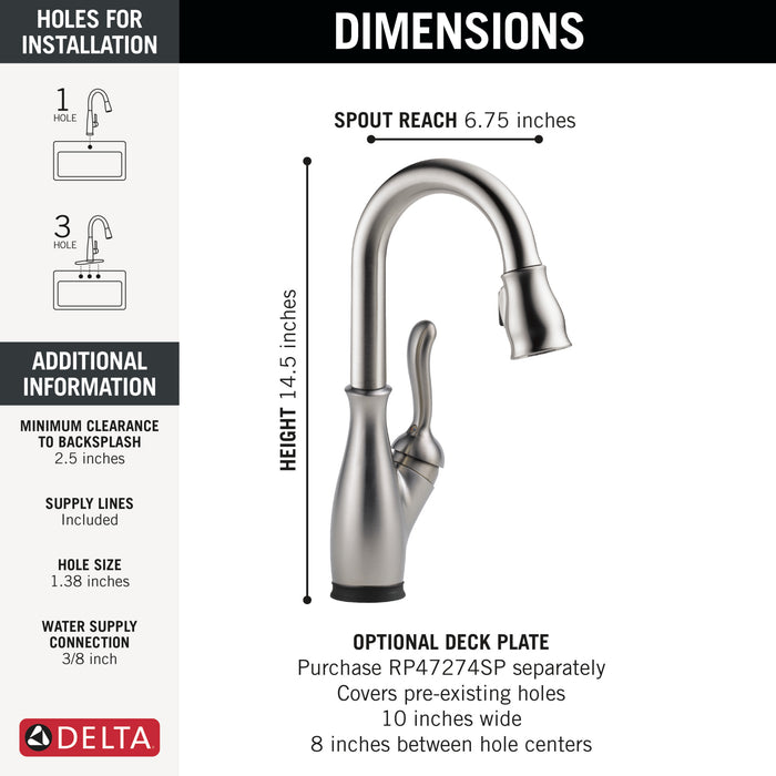 Delta Leland: Touch2O Kitchen Faucet with Touchless Technology