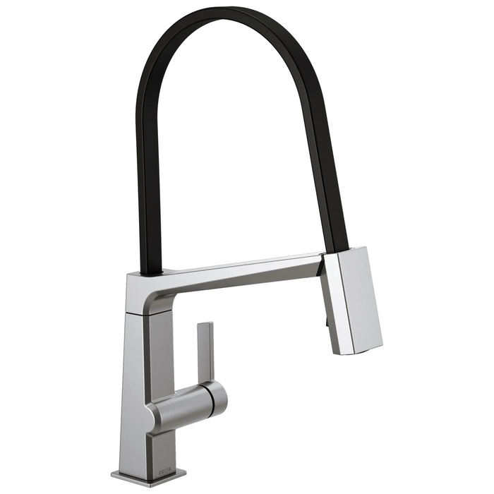 Delta Pivotal: Single Handle Exposed Hose Kitchen Faucet
