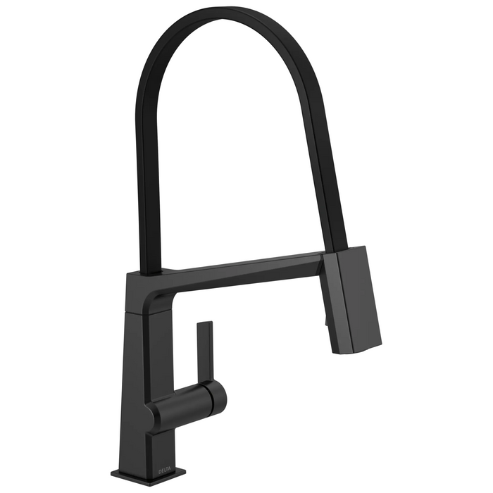 Delta Pivotal: Single Handle Exposed Hose Kitchen Faucet