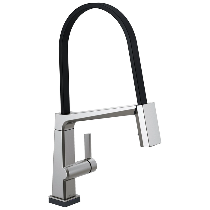 Delta Pivotal: Single Handle Exposed Hose Kitchen Faucet with Touch2O Technology
