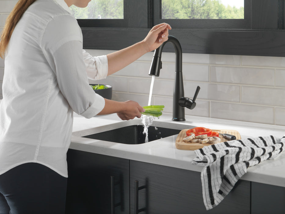 Delta Essa 9913T Single Handle Pull-Down Bar / Prep Faucet with TouchTouch 2O Technology