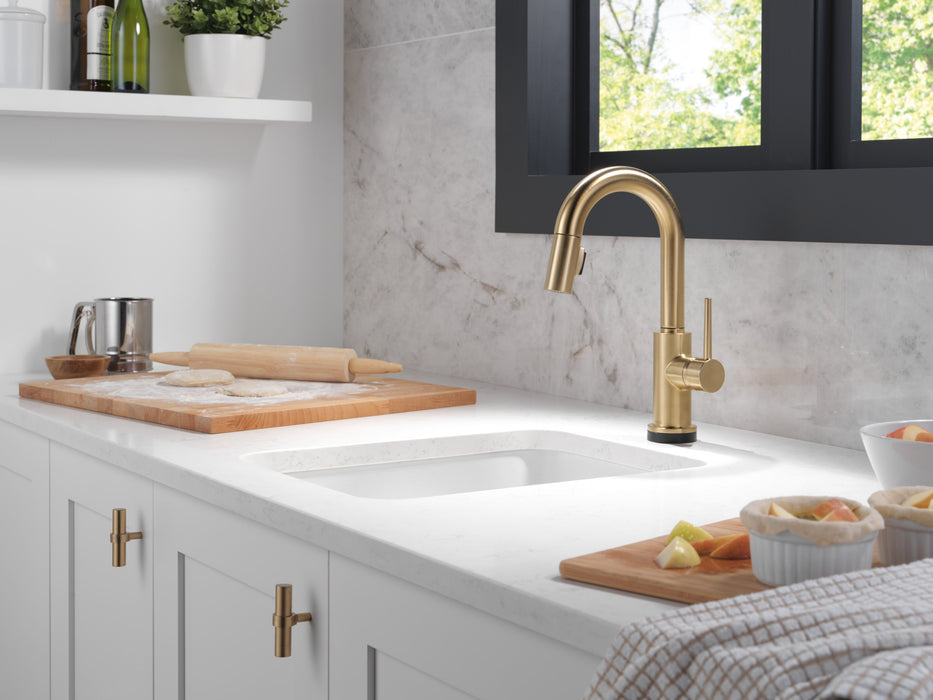 Delta Trinsic:9959T Single Handle Pull-Down Bar / Prep Faucet with Touch<sub>2</sub>O Technology