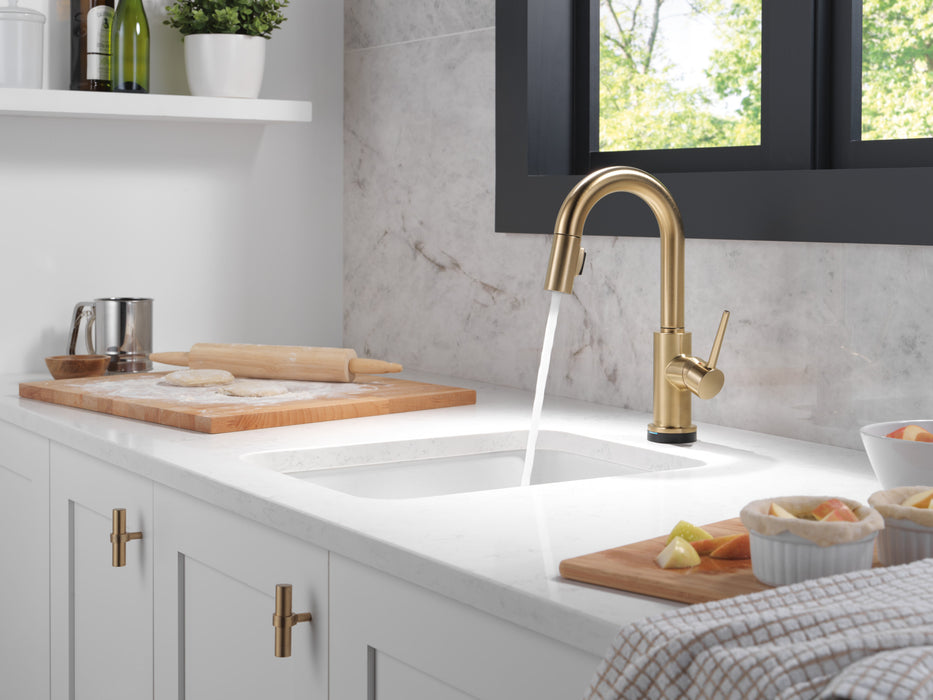 Delta Trinsic:9959T Single Handle Pull-Down Bar / Prep Faucet with Touch<sub>2</sub>O Technology
