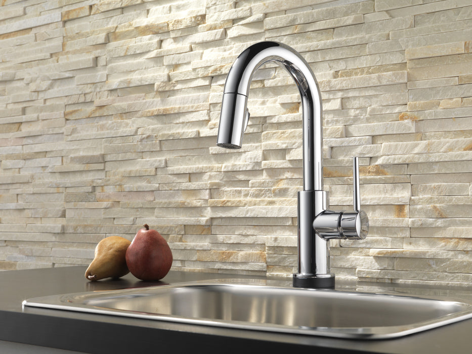 Delta Trinsic:9959T Single Handle Pull-Down Bar / Prep Faucet with Touch<sub>2</sub>O Technology