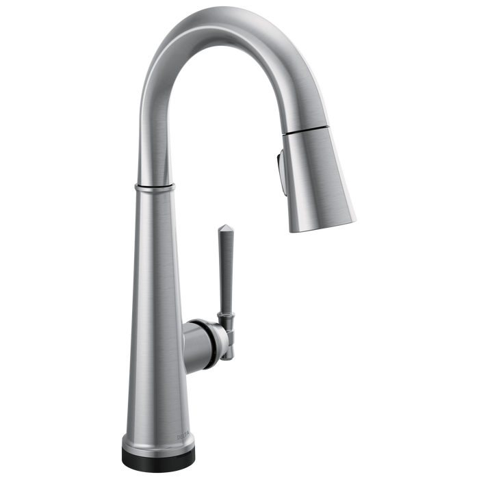 Delta Emmeline: Single Handle Pull Down Bar/Prep Faucet with Touch2O Technology