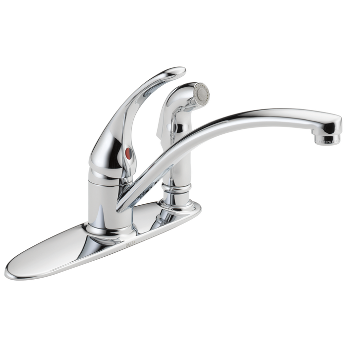 Delta Foundations B3310LF Single Handle Kitchen Faucet with Integral Spray, chrome