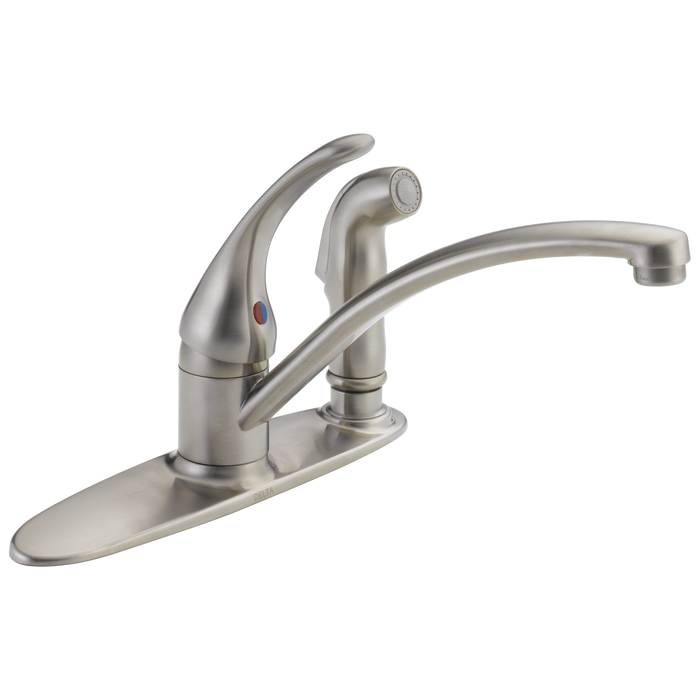 Delta Foundations B3310LF Single Handle Kitchen Faucet with Integral Spray, stainless