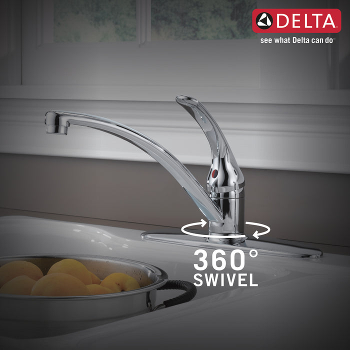 Delta Foundations B4410LF Single Handle Kitchen Faucet with Spray, Chrome