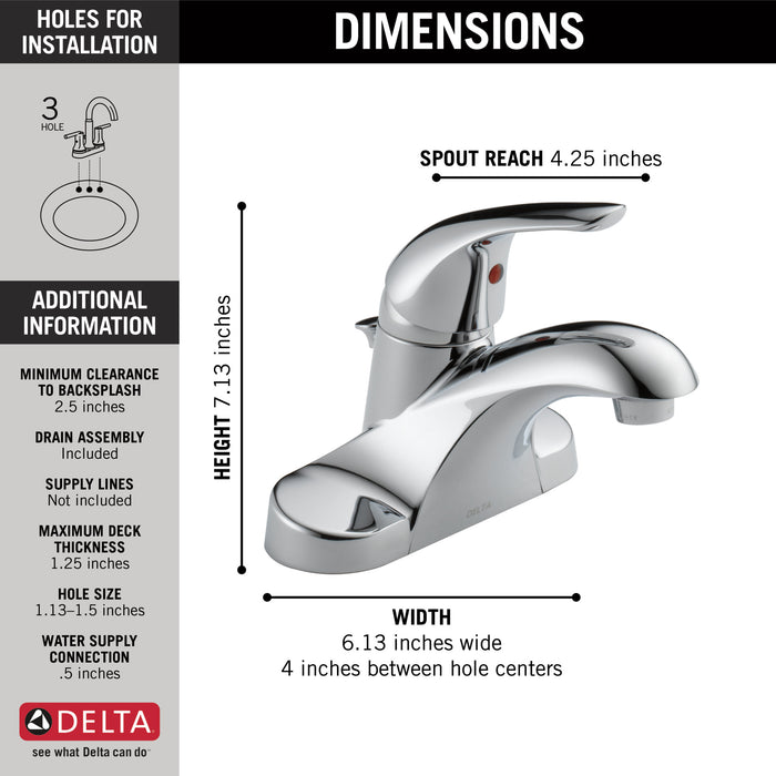 Delta Foundations:B510LF Single Handle Centerset Bathroom Faucet
