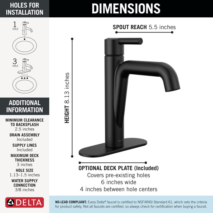 Delta Nicoli: Single Handle Bathroom Faucet