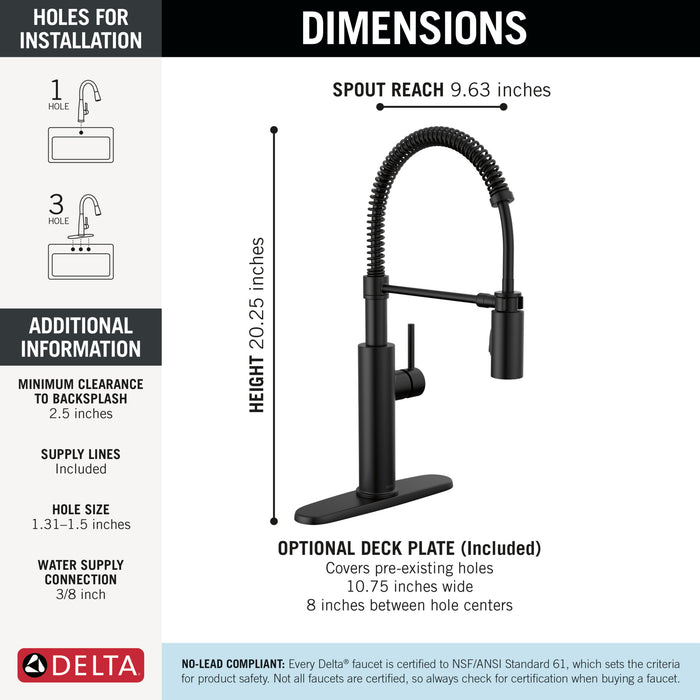 Delta Antoni: Single-Handle Pull-Down Spring Kitchen Faucet