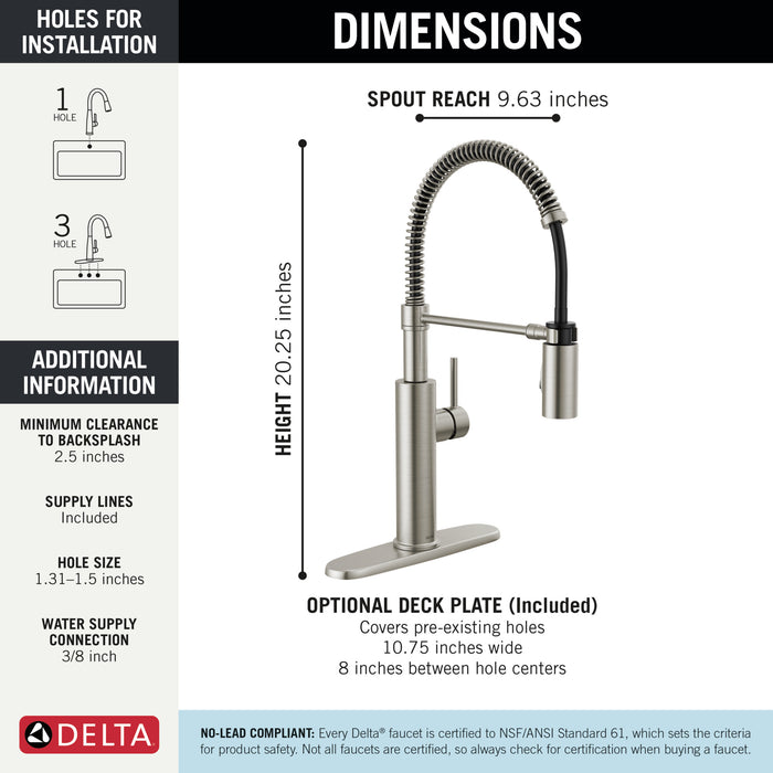 Delta Antoni: Single-Handle Pull-Down Spring Kitchen Faucet