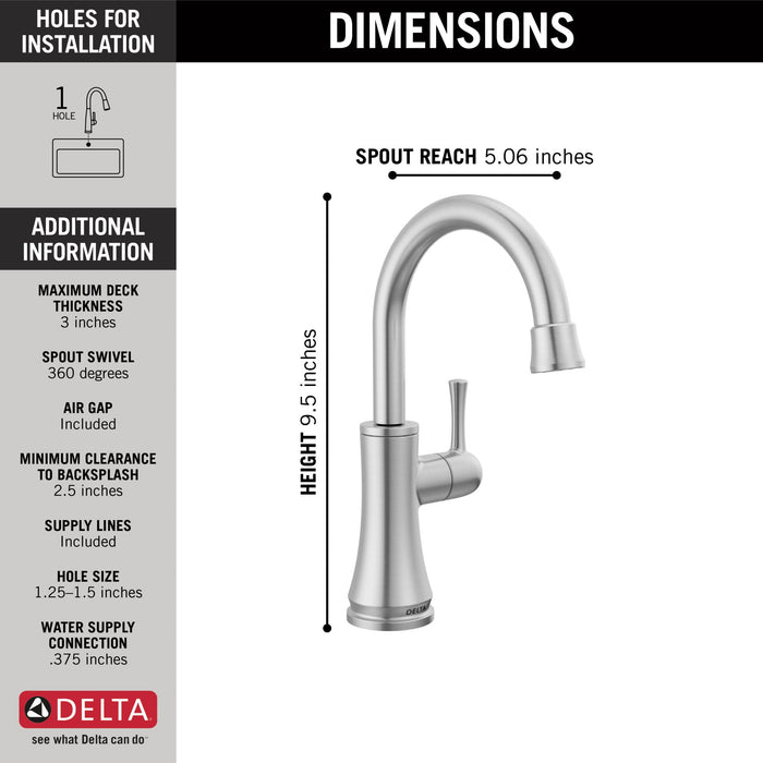 Delta 1920 Transitional Beverage Faucet, arctic stainless - view 2