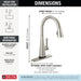 Delta Lenta 19802TZ Single-Handle Pull-Down Kitchen Faucet with TouchTouch 2O Technology