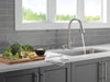 Delta Hazelwood 19831Z Single Handle Pull-Down Kitchen Faucet with Soap Dispenser and ShieldSpray Technology