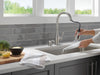 Delta Hazelwood 19831Z Single Handle Pull-Down Kitchen Faucet with Soap Dispenser and ShieldSpray Technology