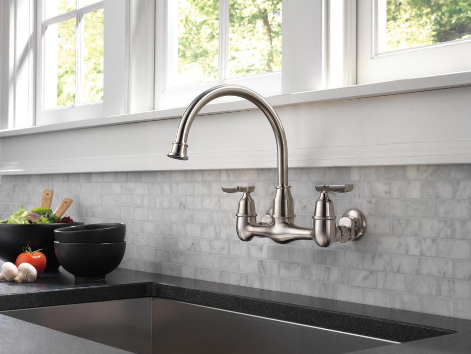 Delta Corin 22722LF Two Handle Wall Mounted Kitchen Faucet