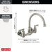 Delta Corin 22722LF Two Handle Wall Mounted Kitchen Faucet
