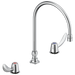 Commercial 23C6 23C632 Two Handle Widespread Lavatory Faucet with Gooseneck Spout - Less Pop-Up, chrome