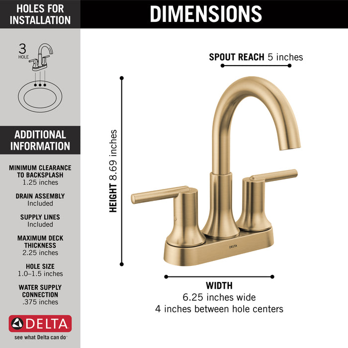 Delta Trinsic: Two Handle Centerset Bathroom Faucet
