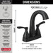 Delta Stryke 25775 Two Handle Centerset Bathroom Faucet, matte black - view 2