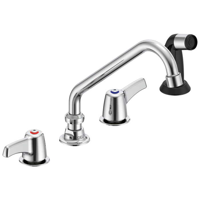 Commercial 27C1 / 27C2 27C1233 Two Handle 8 In Below Deck-Mount Faucet with Hose and Spray
