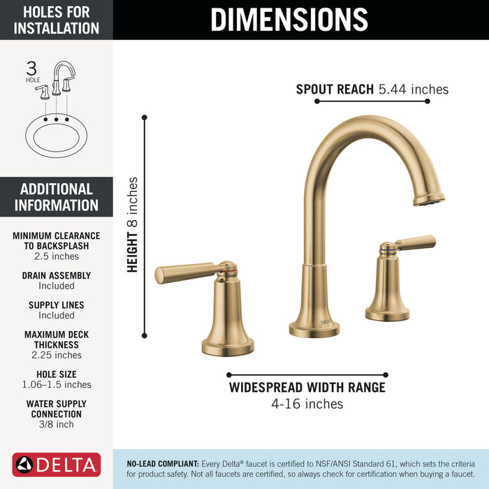 Delta Saylor: Two Handle Widespread Bathroom Faucet