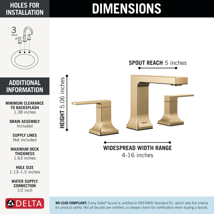 Delta Velum: Two Handle Widespread Bathroom Faucet