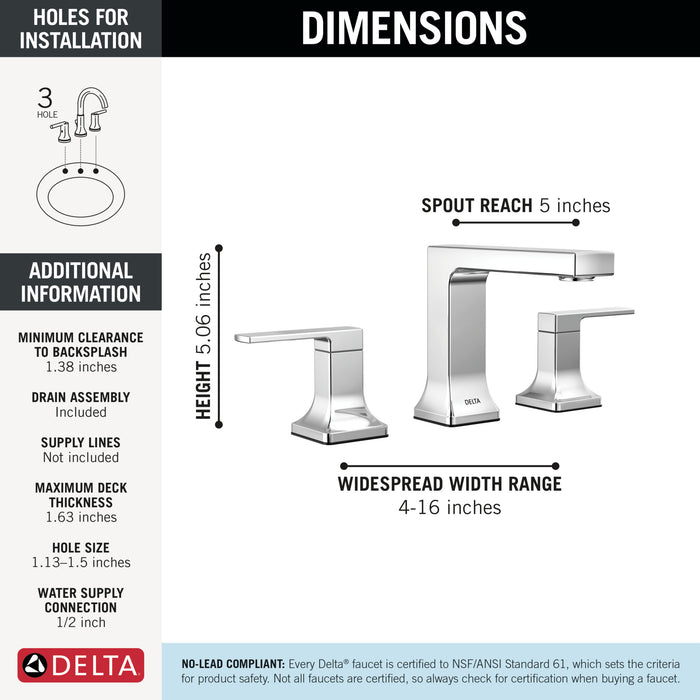 Delta Velum: Two Handle Widespread Bathroom Faucet