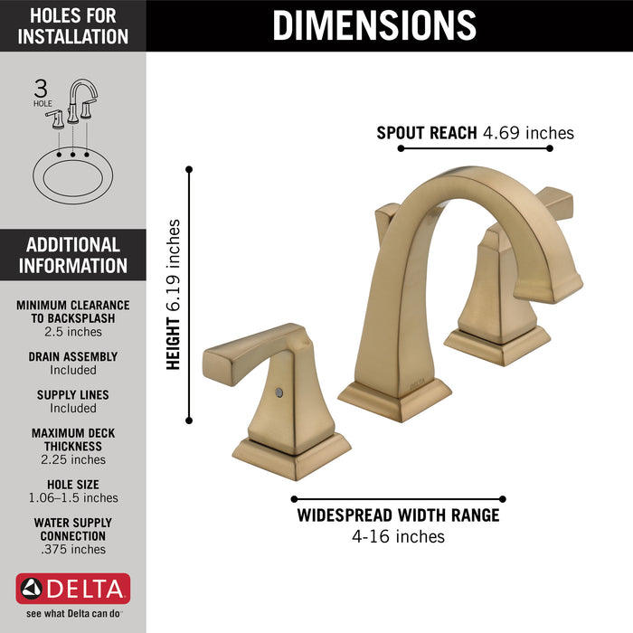 Delta Dryden: Two Handle Widespread Bathroom Faucet