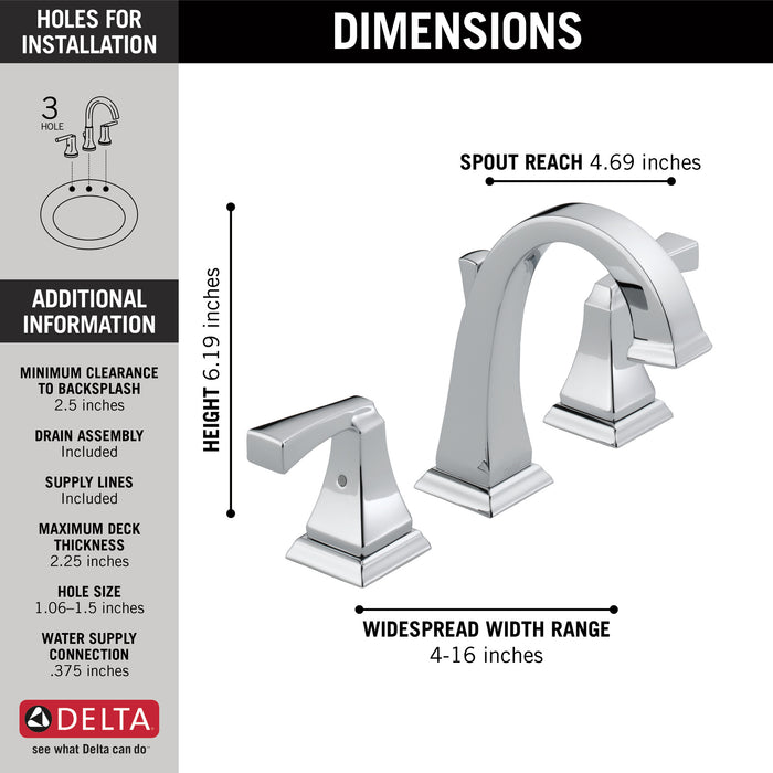 Delta Dryden: Two Handle Widespread Bathroom Faucet
