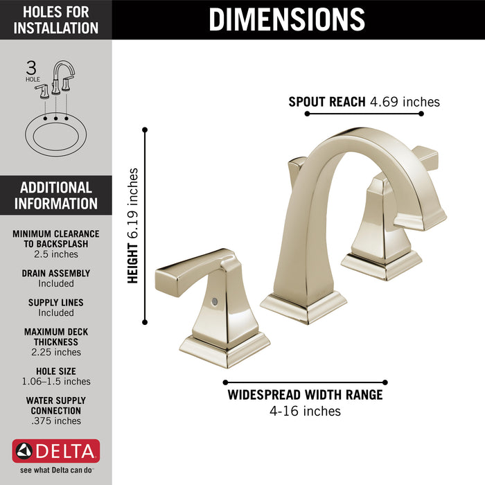 Delta Dryden: Two Handle Widespread Bathroom Faucet