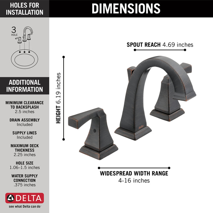 Delta Dryden: Two Handle Widespread Bathroom Faucet