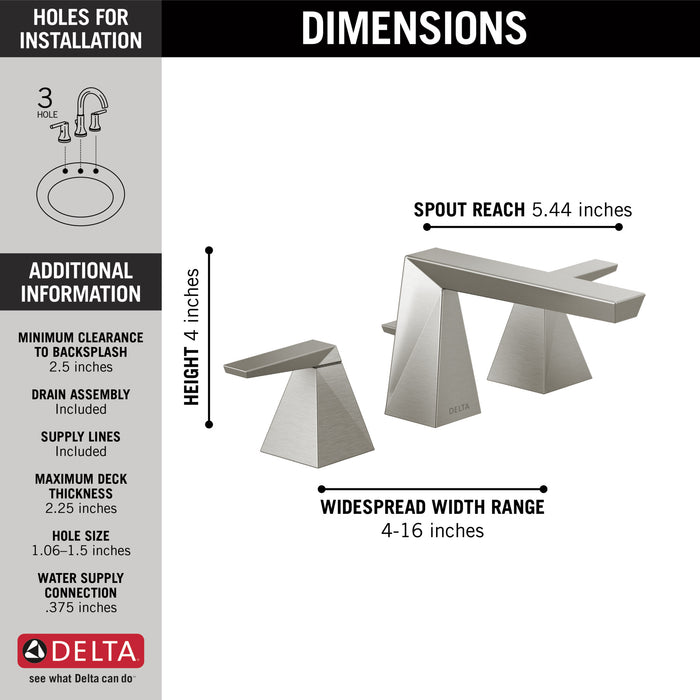 Delta Trillian 35543 Two Handle Widespread Bathroom Faucet