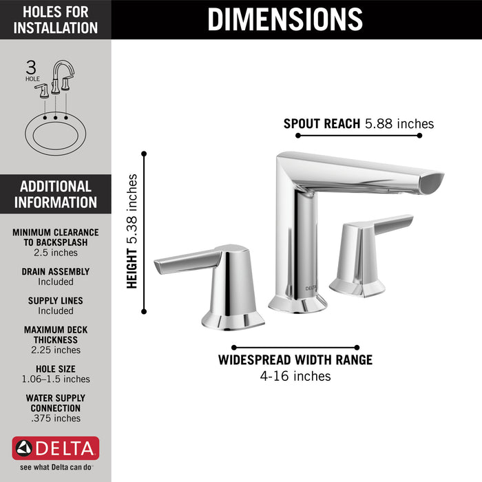 Delta Galeon: Two Handle Widespread Bathroom Faucet