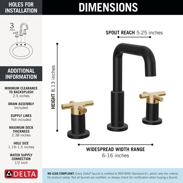 Delta Nicoli: Two Handle Widespread Bathroom Faucet