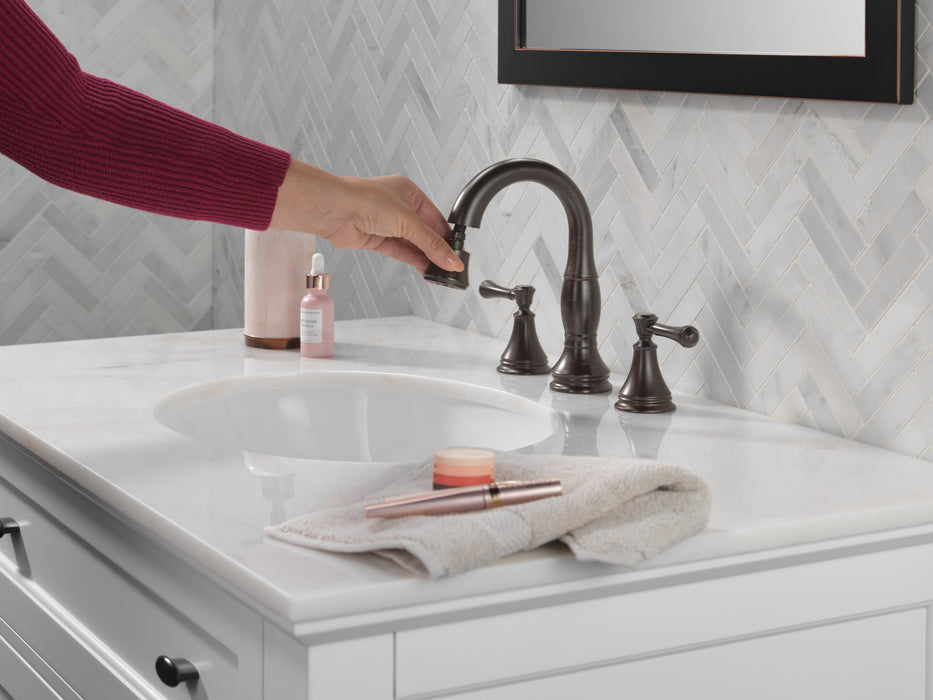 Delta Cassidy 3597 Two Handle Widespread Pull Down Bathroom Faucet
