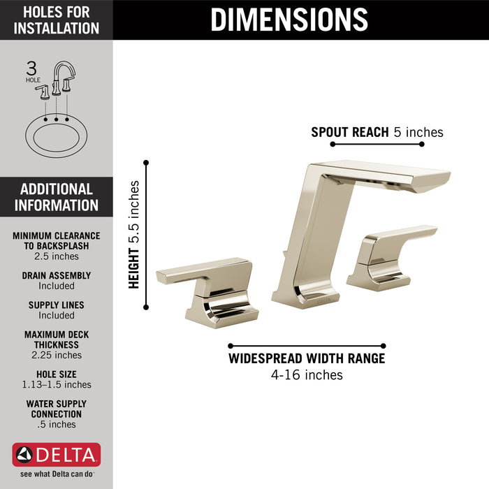 Delta Pivotal: Two Handle Widespread Bathroom Faucet