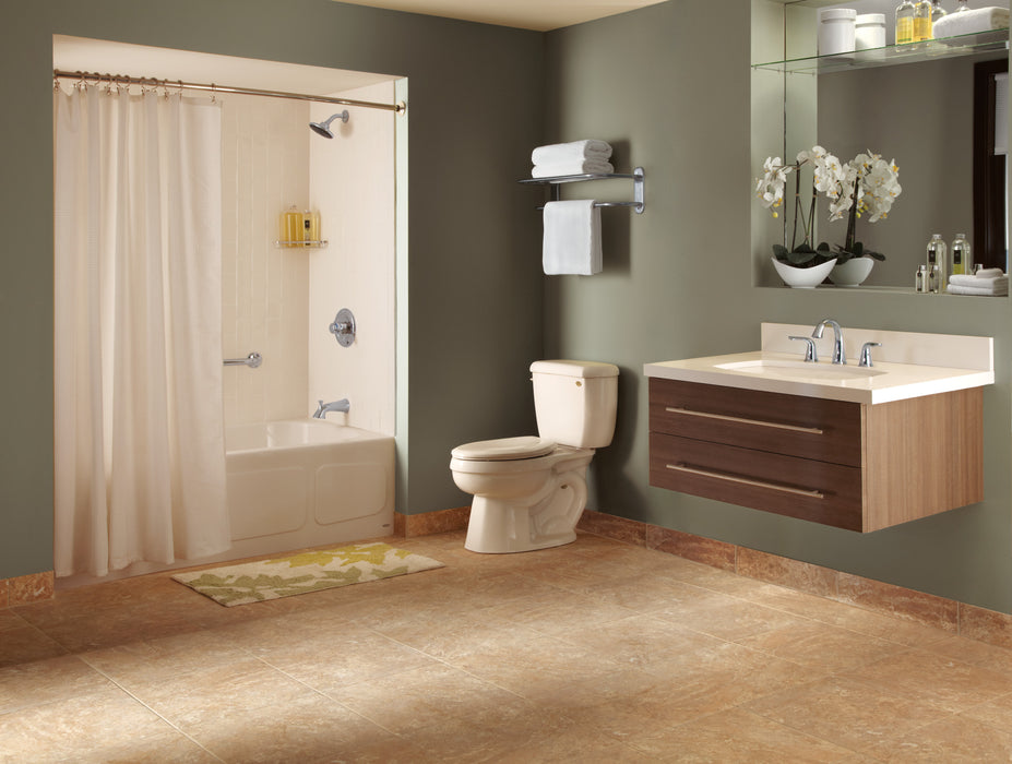 Delta: 24" Brass Towel Shelf with One Bar, Concealed Mounting Polished Chrome