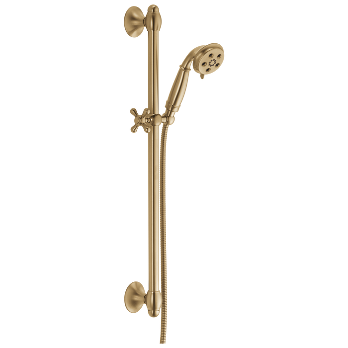 Delta Universal Showering Components 51308 H2OKINETIC 3-Setting Slide Bar Hand Shower, champagne bronze