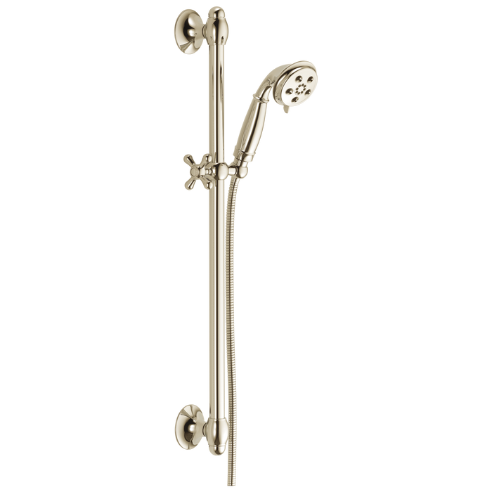 Delta Universal Showering Components 51308 H2OKINETIC 3-Setting Slide Bar Hand Shower, polished nickel