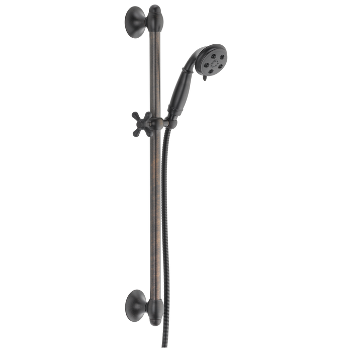 Delta Universal Showering Components 51308 H2OKINETIC 3-Setting Slide Bar Hand Shower, venetian bronze