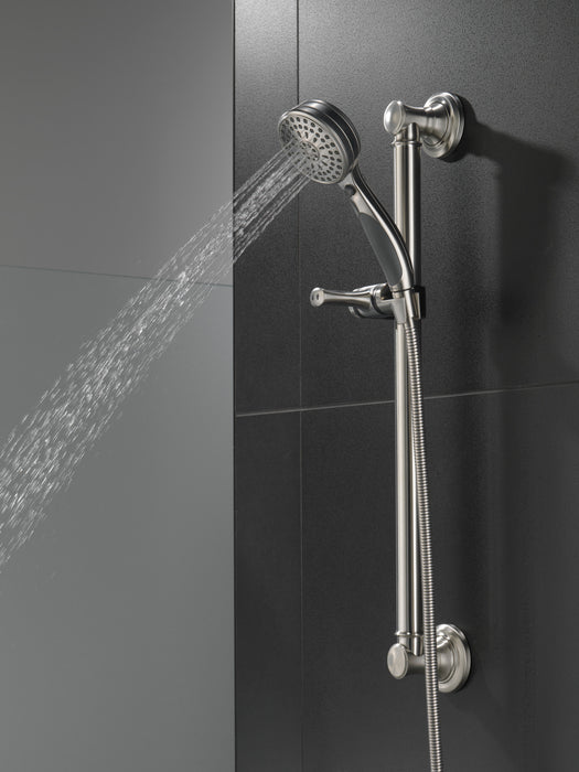 Delta Universal Showering Components: ActivTouch 9-Setting Hand Shower with Traditional Slide Bar / Grab Bar