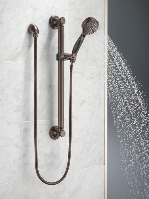 Delta Universal Showering Components: ActivTouch 9-Setting Hand Shower with Traditional Slide Bar / Grab Bar