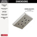 Delta Universal Showering Components 52171 H2OKINETIC Single-Setting Metal Raincan Shower Head