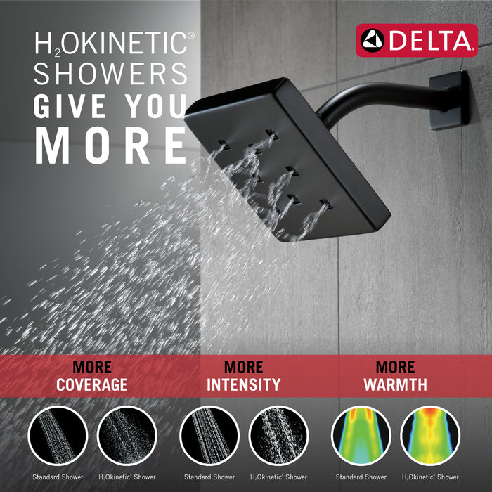 Delta Universal Showering Components 52171 H2OKINETIC Single-Setting Metal Raincan Shower Head