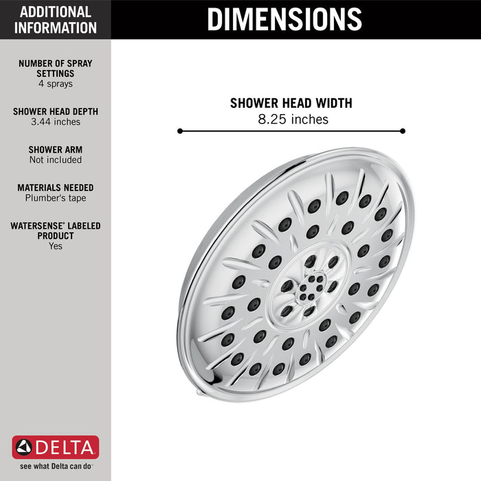 Delta Universal Showering Components 52487 Ultrasoak 4-Setting Shower Head, chrome - view 3